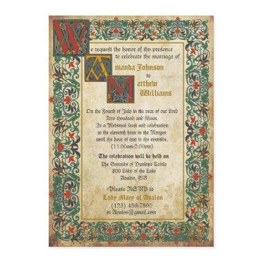 Medieval Manuscript Wedding Invitation