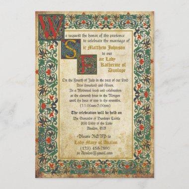 Medieval Manuscript Wedding Invitation Invitations