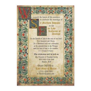 Medieval Manuscript Wedding Invitation