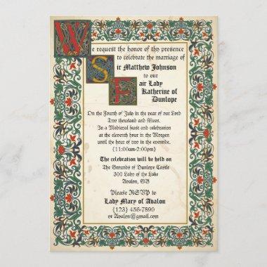 Medieval Manuscript Wedding Invitation Invitations