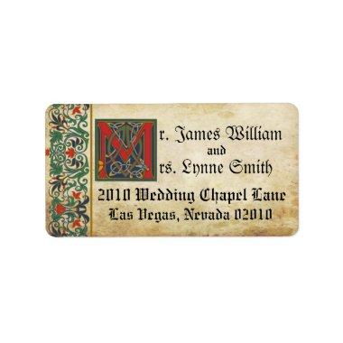 Medieval Manuscript Wedding Label