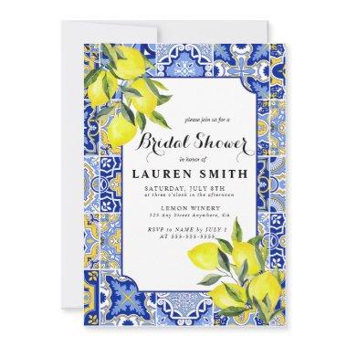 Mediterranean Amalfi Coast Lemon Bridal Shower Invitations