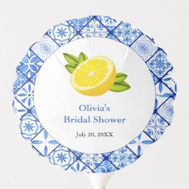 Mediterranean Blue Tile Lemon  Balloon