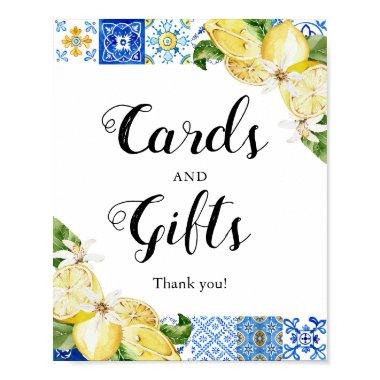 Mediterranean Blue Tile Lemons  and Gift Sign