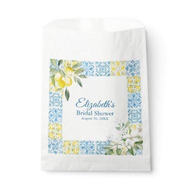 Mediterranean Blue Tiles and Lemons  Favor Bag