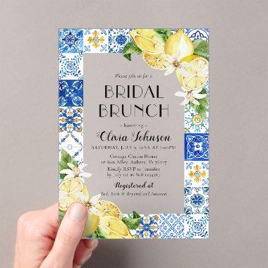 Mediterranean Blue Tiles Lemons Bridal Bunch Acrylic