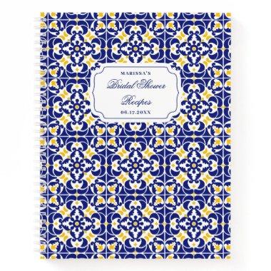 Mediterranean Blue Yellow  Recipe Notebook