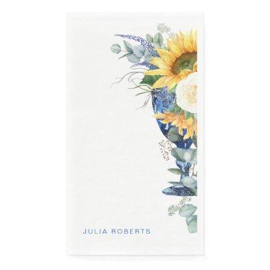Mediterranean Floral Sunflowers Shower Paper Guest Towels
