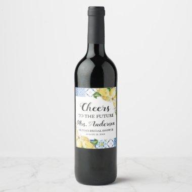 Mediterranean Future Mrs. Bridal Shower Wine Label