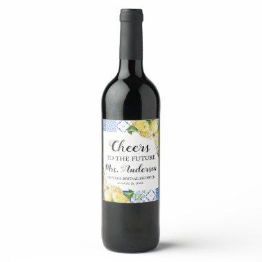 Mediterranean Future Mrs. Bridal Shower Wine Label