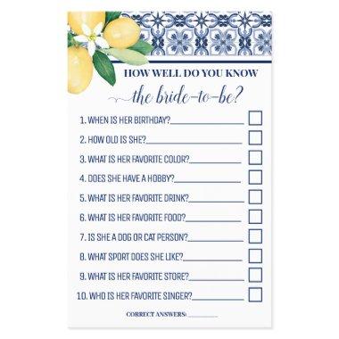 Mediterranean How well do you know Bride Game  Flyer