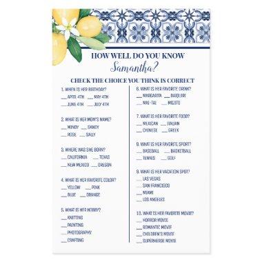 Mediterranean How well do you know Bride Game  Flyer