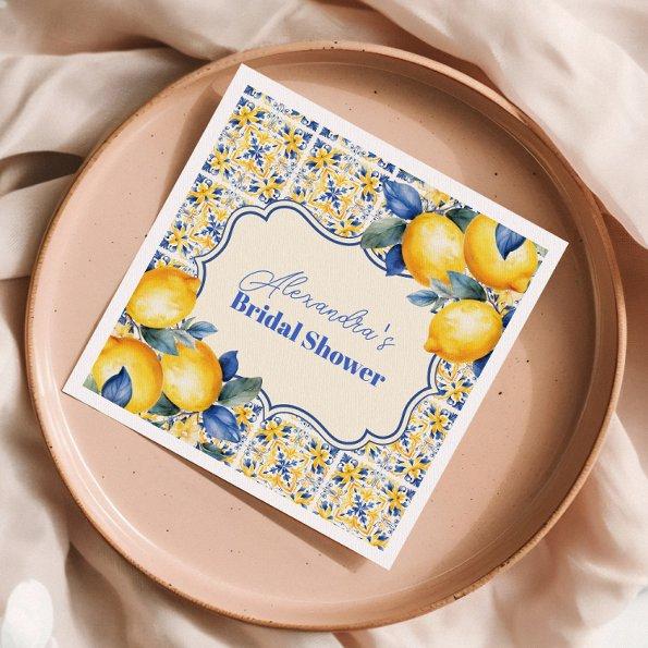 Mediterranean Italian Tile & Lemon  Napkins