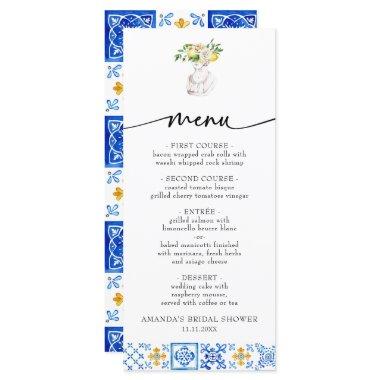 Mediterranean Italy Floral Lemon  Menu