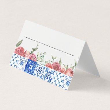 Mediterranean Italy Floral Pink Place Invitations