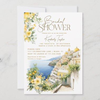 Mediterranean Italy Positano Italian Bridal Shower Invitations
