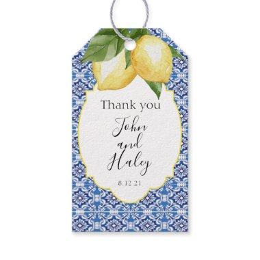Mediterranean Lemon and floral favor tag