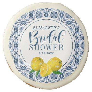 Mediterranean Lemon Blue Tile  Sugar Cookie