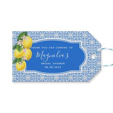 Mediterranean Lemon Bridal Shower Gift Tags