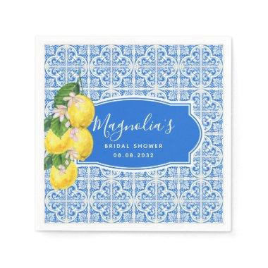 Mediterranean Lemon Bridal Shower Napkins