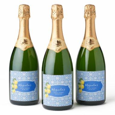 Mediterranean Lemon  Sparkling Wine Label