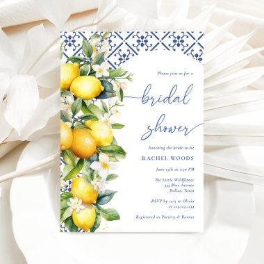 Mediterranean Lemon Main Squeeze Bridal Shower Invitations