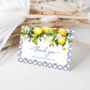 Mediterranean Lemon Main Squeeze Bridal Shower Thank You Invitations