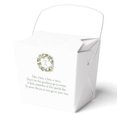 Mediterranean Lemon & Olive Take Me Home Leftover Favor Boxes