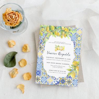 Mediterranean Lemon Tiles | Bridal Shower Invitations