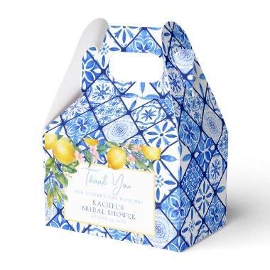 Mediterranean Lemons Blue Tiles  Favor Boxes