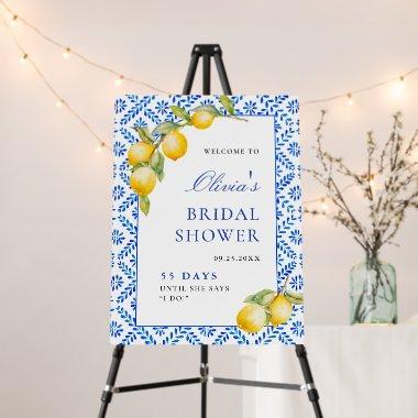 Mediterranean Lemons Blue Tiles  Foam Board
