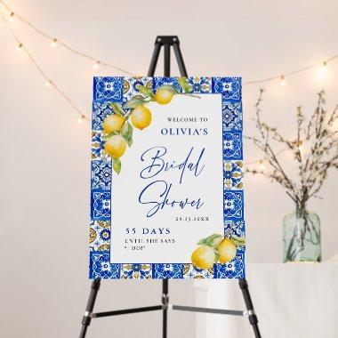 Mediterranean Lemons Blue Tiles  Foam Board