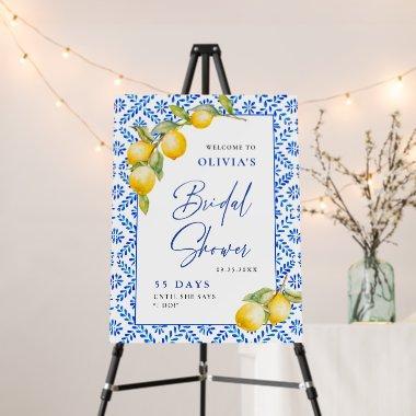 Mediterranean Lemons Blue Tiles  Foam Board
