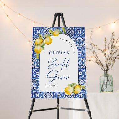 Mediterranean Lemons Blue Tiles  Foam Board