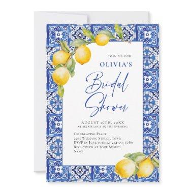 Mediterranean Lemons Blue Tiles