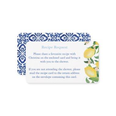 Mediterranean Lemons Blue Tiles Recipe Request Enclosure