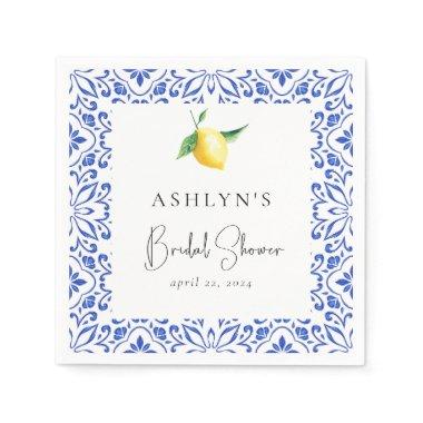 Mediterranean Tiles Lemon  Napkins