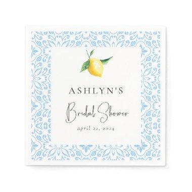 Mediterranean Tiles Lemon  Napkins