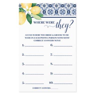 Mediterranean Where were Couple Shower Game  Flyer