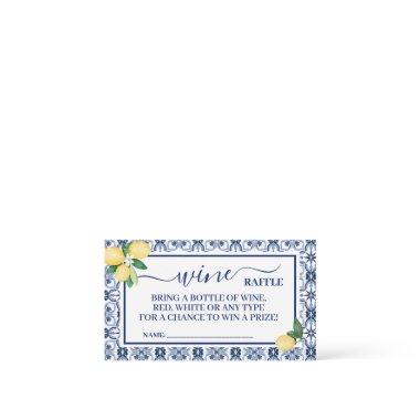 Mediterranean Wine Raffle Ticket  Shower