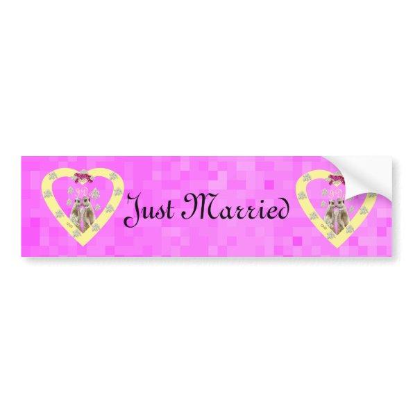 Meerkat Wedding Day, Just Married Logo, Bumper Sticker