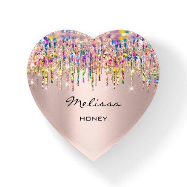 Melissa NAME MEANING Holograph Rose Valentine Paperweight