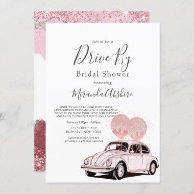 Merlot Blush Pink Car Drive By Bridal Shower Invi Invitations