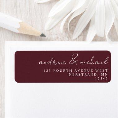 Merlot / Burgundy Wine Wedding Return Address Label