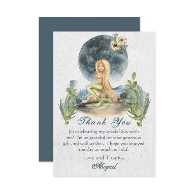 Mermaid and Full Moon Beach Bridal Shower Thank You Invitations