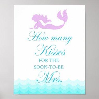 Mermaid Bridal Shower How Many Kisses Game Sign