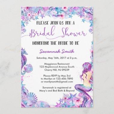 Mermaid Bridal Shower Invitations