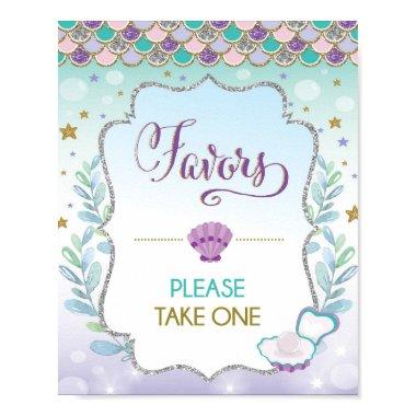 Mermaid Favors Sign Birthday Baby