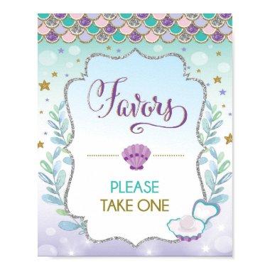 Mermaid Favors Sign Birthday Baby Bridal Shower