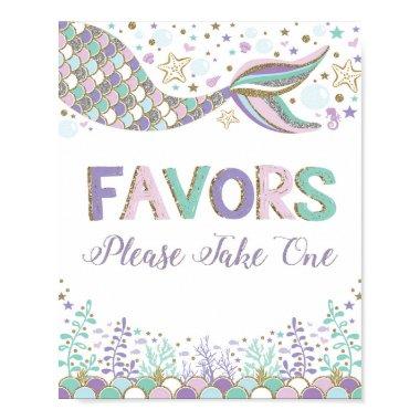 Mermaid Favors Sign Candy Bar Sea Party Decor